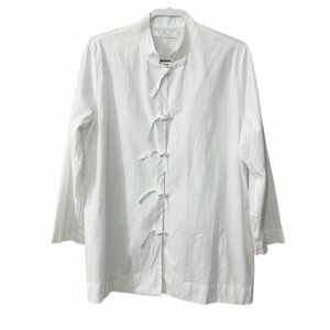 Kedem Sasson White Cotton Crushed Tunic Shirt Lagenlook